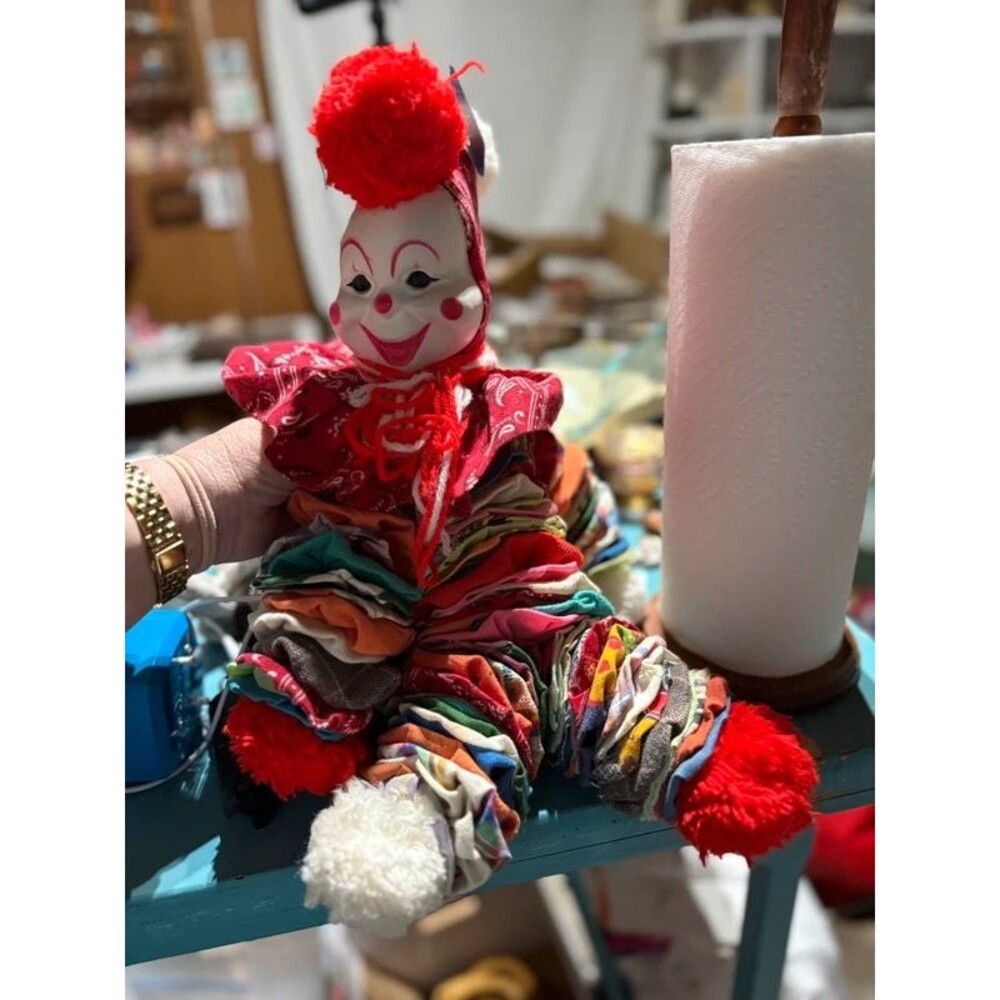 Vintage handmade yo-you clown